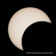 Partial solar eclipse viewed from Mt. Hamilton east of San Jose, California.