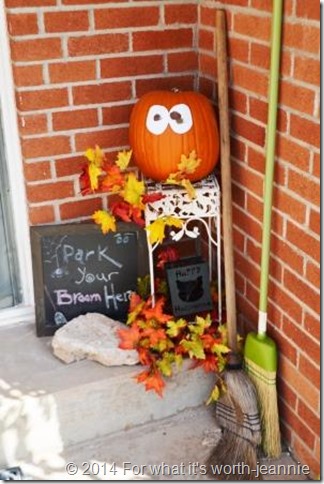 Front door Halloween decor