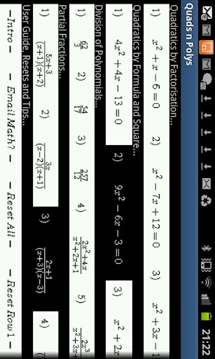 Quadratics Partial Fractions