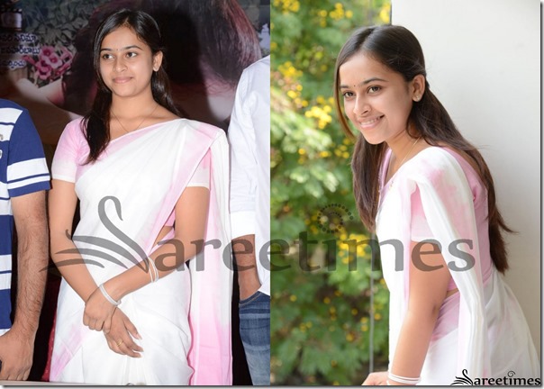 Sri_Divya_White_Saree