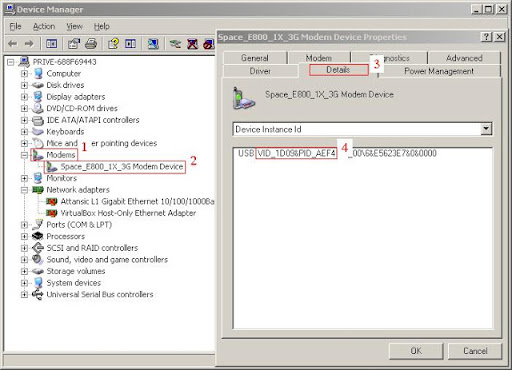 modem id