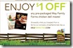 image Save $1 May Family Chicken Deli Meat