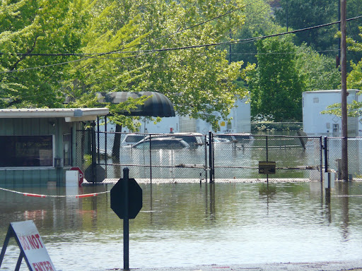 Kevin's car was parked at the Opry lot. It can now be seen, but it had been completely submerged.