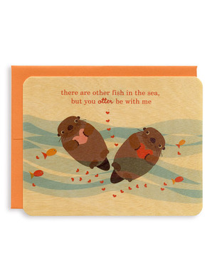 Who wouldn't love these otters? Otters card, $7.95, katespaperie.com.