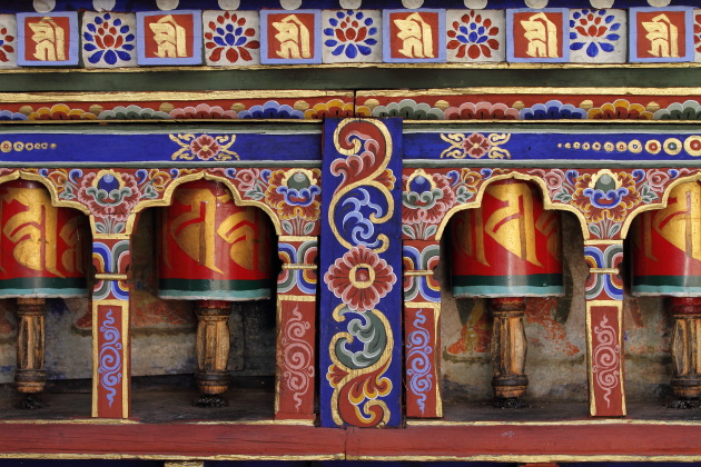 Prayer Wheels at the beautiful Kyichu Lakhang Temple