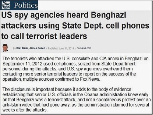 US Spy Agencies Here Benghazi Plans - Obama Lied