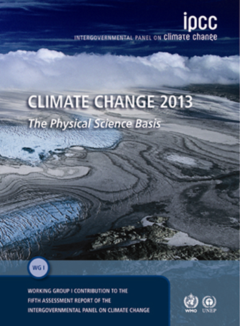 Cover of 'Climate Change 2013: The Physical Science Basis', the Fifth Assessment Report (AR5) by IPCC. Graphic: IPCC Working Group I