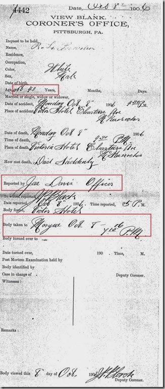 BOWDEN_Robert L_Coroner Case Report_Oct 1906_page 3_McKeesRocksPA_annotated