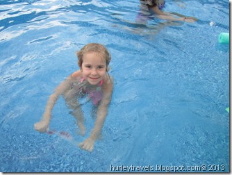 Sage enjoys the pool.