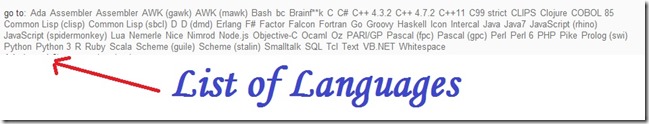 list of languages