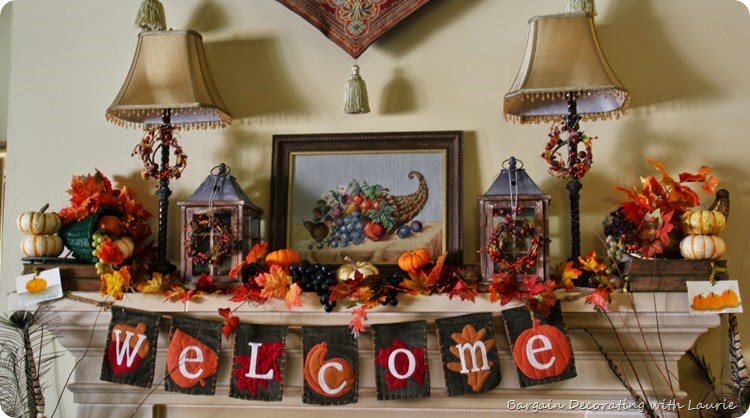 Thanksgiving Mantel-Bargain Decorating with Laurie