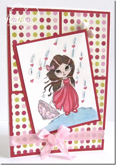 Lucy Sunshine Stamps - Emily Showers Of Love - Latinas Arts and Crafts - Ruthie Lopez DT - Valentine´s Day Card - 5