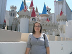 Christina in front of the Excalibur.