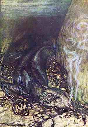 Fafner In His Lair, Asatru Gods And Heroes