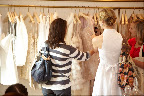 Upstairs, more brides look through the party dresses and accessories. Upstairs, more brides look through the party dresses and accessories.