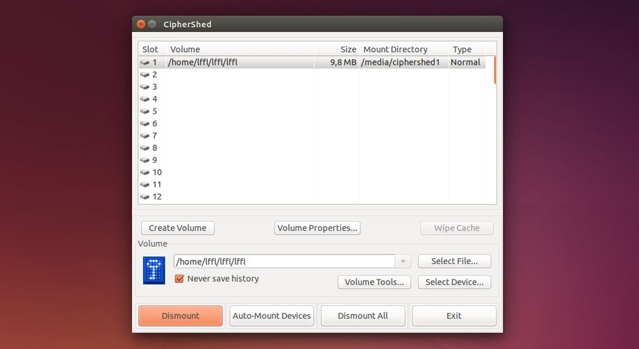 CipherShed in Ubuntu