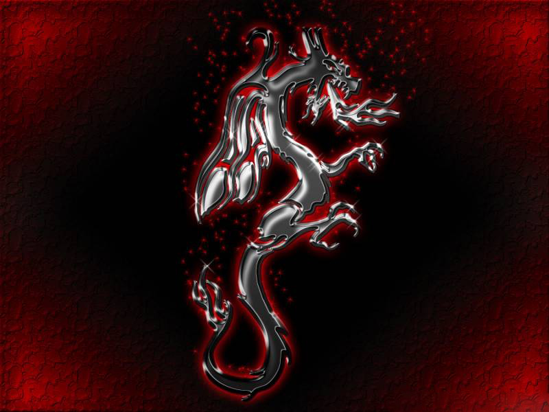 Red Dragon On Black, Dragons