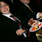 James - clearly excited about having some desert at the end of the night. James - clearly excited about having some desert at the end of the night.