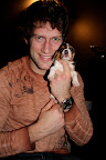 David Backes and one of their foster puppies. As you can see, compassion is super studly!