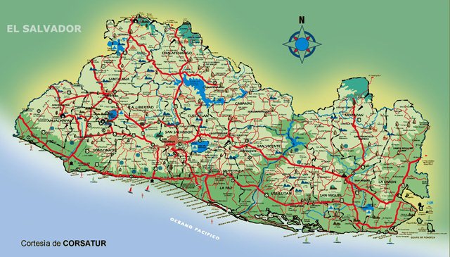 Mapa de El Salvador con municipios