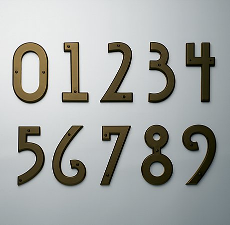 These aren't just any old house numbers. Make your neighbors house stand-out with with these gorgeous solid brass art-deco pieces. (restorationhardware.com)
