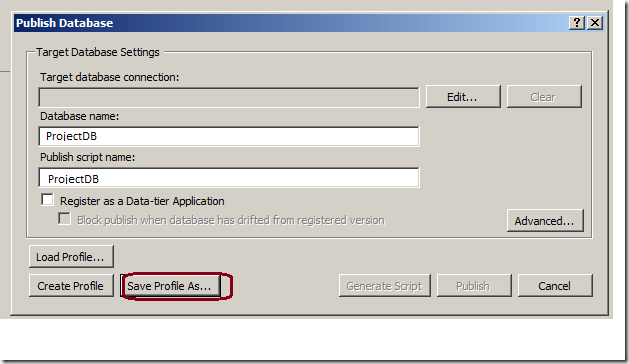 CreatePublishingDBProfileXml CreatePublishingDBProfileXml