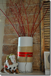 Christmas Burlap Vase