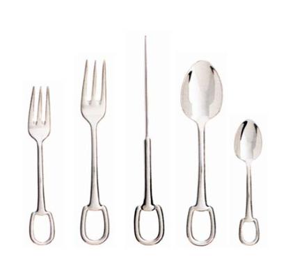 This flatware has a decidedly equestrian feel. Vintage Hermes Attelage Flatware (le-sanctuaire.com) This flatware has a decidedly equestrian feel. Vintage Hermes Attelage Flatware (le-sanctuaire.com)
