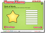 Read Write Think – Read Write Think has many printables that teachers use to help students organize writing, but they also have a great resource called Student Interactives.  These interactives provide students with interactive organizational tools for various types of writing, including biographies, comparing and contrasting and even poetry.  Using these interactives before writing can help students to organize their thoughts.