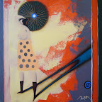 "UMBRELLA" 40x40 (oil/acrylic on canvas)