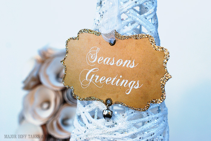 Vintage Style Paper Christmas Ornaments with glittered edges and jingle bell Vintage Style Paper Christmas Ornaments with glittered edges and jingle bell