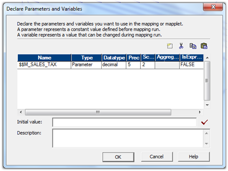 Informatica Mapping Parameter