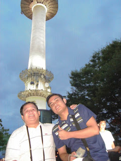 Day 5 (6:00 pm) - Sir Ervin and Sir Jerome pose in front of majestic N Seoul Tower.