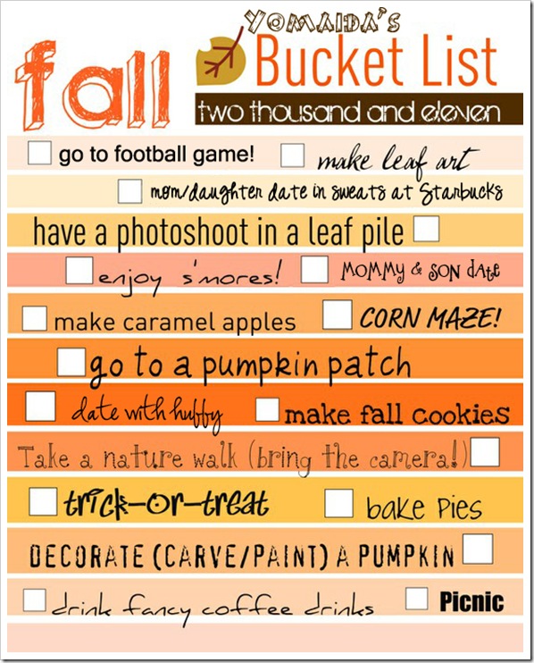 fall bucket list!