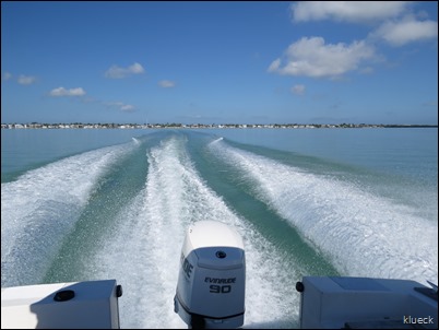 boating towards Looe Key Reef