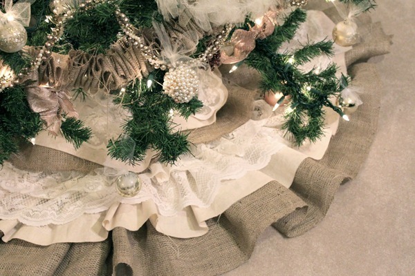 burlap lace tree skirt tutorial burlap lace tree skirt tutorial