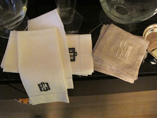 Some monogrammed napkins that I use for special gatherings.