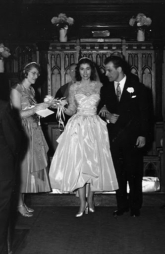 This is a photo of my grandmother in her wedding dress in 1952. I wanted to find a dress which mimicked this style, and I especially loved the idea of tea-length because you can show off your shoes. This is a photo of my grandmother in her wedding dress in 1952. I wanted to find a dress which mimicked this style, and I especially loved the idea of tea-length because you can show off your shoes.