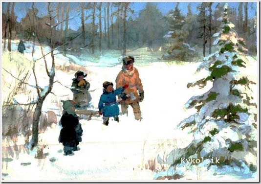 Незнайкин Иван Петрович (Россия 1916) «За ёлкой» 1950-е Незнайкин Иван Петрович (Россия 1916) «За ёлкой» 1950-е
