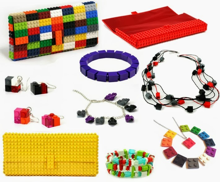 Acessórios de moda feitos de LEGO! Brincos, colares e pulseiras! lego acessorios moda