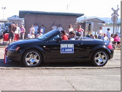 IMG_1722 Audi TT Roadster carrying Circuit Court Judge candidate David Herr in the Rainier Days in the Park Parade on July 12, 2008