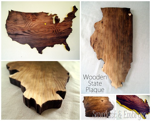 State and Country Plaques by Sawdust and Embryos