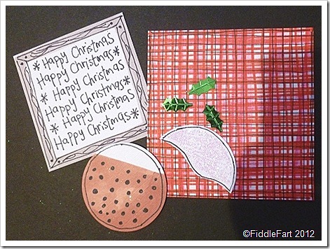 Handrawn Doodled Christmas Card Christmas Pudding