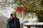 Ruth Edge and Sam Watson survey Fence 21, the HSBC Market Place