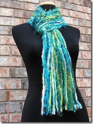 blue and green scarf
