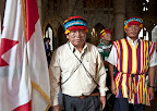 Peas Peas Ayui, Puwaanch Kintui Antich,  Ampush Ayui Chayat  and Jiyukam Irar Miik stood in the grand hall of the Canadian Parliament on April 25, 2012.