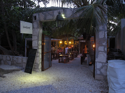 If I had to pick one spot that takes me right back to that honeymoon feeling, it's Hartwood (hartwoodtulum.com), owned by husband-and-wife team Mya Henry and Eric Werner. Hartwood—with its wood-burning brick oven, a locally sourced menu that changes daily, and a sound track of Bob Marley and Bob Dylan—was our home in Tulum. If I had to pick one spot that takes me right back to that honeymoon feeling, it's Hartwood (hartwoodtulum.com), owned by husband-and-wife team Mya Henry and Eric Werner. Hartwood—with its wood-burning brick oven, a locally sourced menu that changes daily, and a sound track of Bob Marley and Bob Dylan—was our home in Tulum.