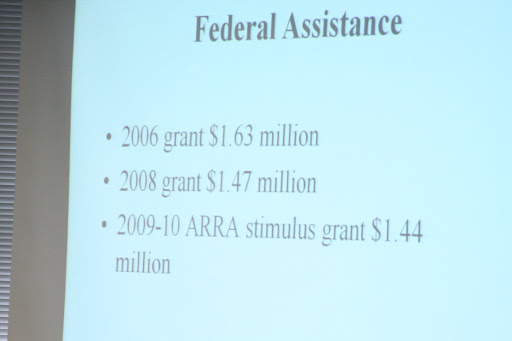 A breakdown provided by City Utilities of the Federal Assistance in the project. (photo credit: James Mulvenon)