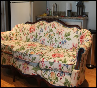 floral sofa before 2