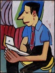 Seated Man with Book_William H. Johnson